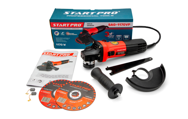 Углошлифовальная машина Start Pro SAG-1170 VP - Комплектация